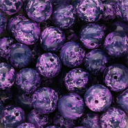 12 mm glass beads Multicolour Purple