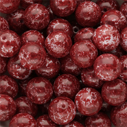12 mm glass beads Burgundy Red-White