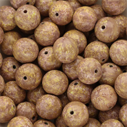 12 mm glass beads Light Brown-Yellow-White