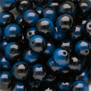 12 mm glass beads Black-Blue
