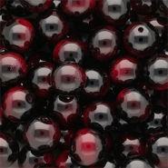 12 mm glass beads Black-Berry Wine Red