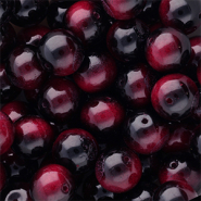 14 mm glass beads Black-Berry Wine Red