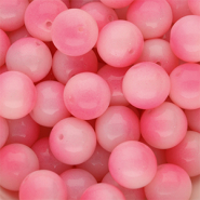 14 mm glass beads Bubble Gum Pink-White