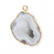 Natural stone charms Quartz Grey-Gold
