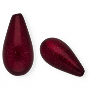 Super Polaris Elements drop shaped beads shiny Berry Wine Red