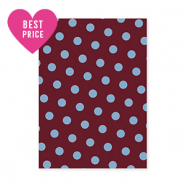 BY31&reg; Jewellery cards dots Mahogany Red-Light Blue