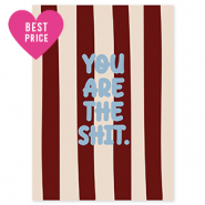 BY31&reg; Jewellery cards "You are the shit" Brown-Cr&eacute;me-Light Blue