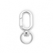 Keychain clasp findings oval Silver
