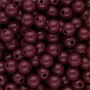 8 mm DQ acrylic beads shiny Mahogany Red