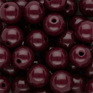 12 mm DQ acrylic beads shiny Mahogany Red