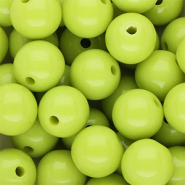 14 mm DQ acrylic beads shiny Lime Green