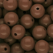 14 mm DQ acrylic beads shiny Brown