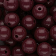 14 mm DQ acrylic beads shiny Mahogany Red