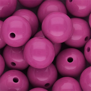 16 mm DQ acrylic beads shiny Magenta
