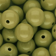 16 mm DQ acrylic beads shiny Olive Green