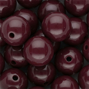 16 mm DQ acrylic beads shiny Mahogany Red