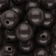 16 mm DQ acrylic beads shiny Dark Chocolate Brown