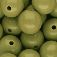 18 mm DQ acrylic beads shiny Olive Green