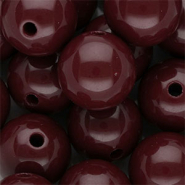 18 mm DQ acrylic beads shiny Mahogany Red