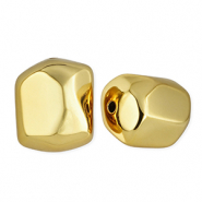 Acrylic beads rectangle Gold