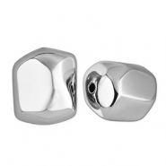 Acrylic beads rectangle Silver