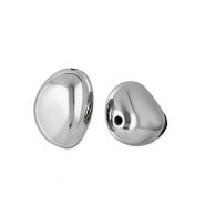 Acrylic beads oval Silver