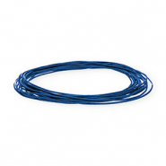 leather round 1mm Dark Blue