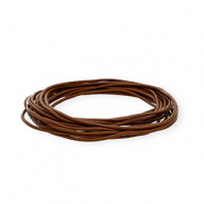 leather round 2mm Dark Brown
