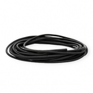 leather round 3mm Black