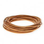 leather round 3mm Light Brown