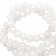 Top faceted beads 6x4mm disc White