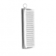 Stainless steel charms comb Silver