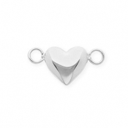 Stainless steel findings connector heart Silver