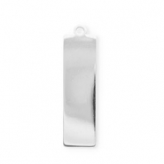 Stainless steel charms rectangle Silver