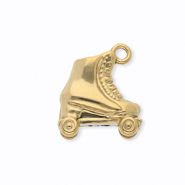 Stainless steel charms roller skate Gold