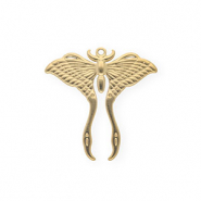 Stainless steel charms luna moth Gold
