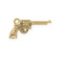 Stainless steel charms revolver Gold