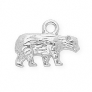 Stainless steel charms bear Silver