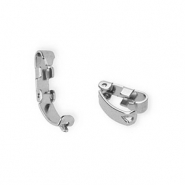 Stainless steel findings push clasp Silver