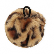 Statement charms ball with leopard print Brown-Black
