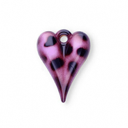 Statement charms heart with spots Purple-Dark Brown