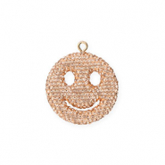 Statement charms smiley with strass Light Peach