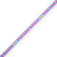 BY31® Ribbon text "you are magic" Denim Blue-Magenta Pink-Warm Yellow-Gold