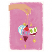 BY31&reg; Jewellery cards Christmas bauble Pink-Multicolour