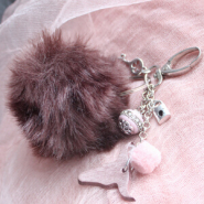 Inspirational Sets Faux fur pompom keychains