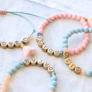 Inspirational Sets  Macramé bracelets with letter beads