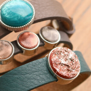 Inspirational Sets Stylish Cuoio bracelets with Polaris Elements cabochons