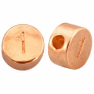 DQ metal number beads # 1 Rose gold (nickel free)