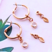 Handmade jewellery: Minimalist earrings with changeable pendants ♡ DIY