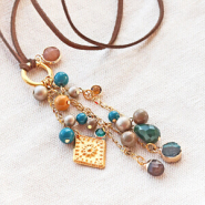 Inspirational Sets Boho style long necklaces and earrings with glass beads